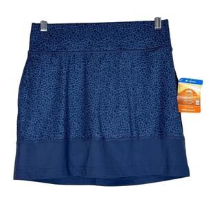 NWT Columbia Whispering Lakes Knit Skort Womens XS Navy Blue Leopard Atheisure